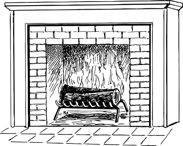 hořící krb